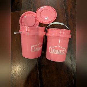 2 New  Lowe’s mini PINK bucket viral new HTF